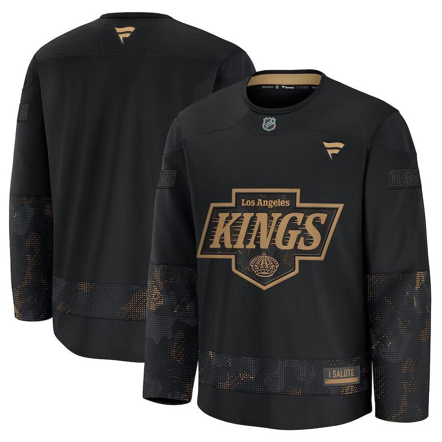 Los Angeles Kings 2024 Military Appreciation Practice Jersey - Black Hockey Jersey hockey jersey product view 1