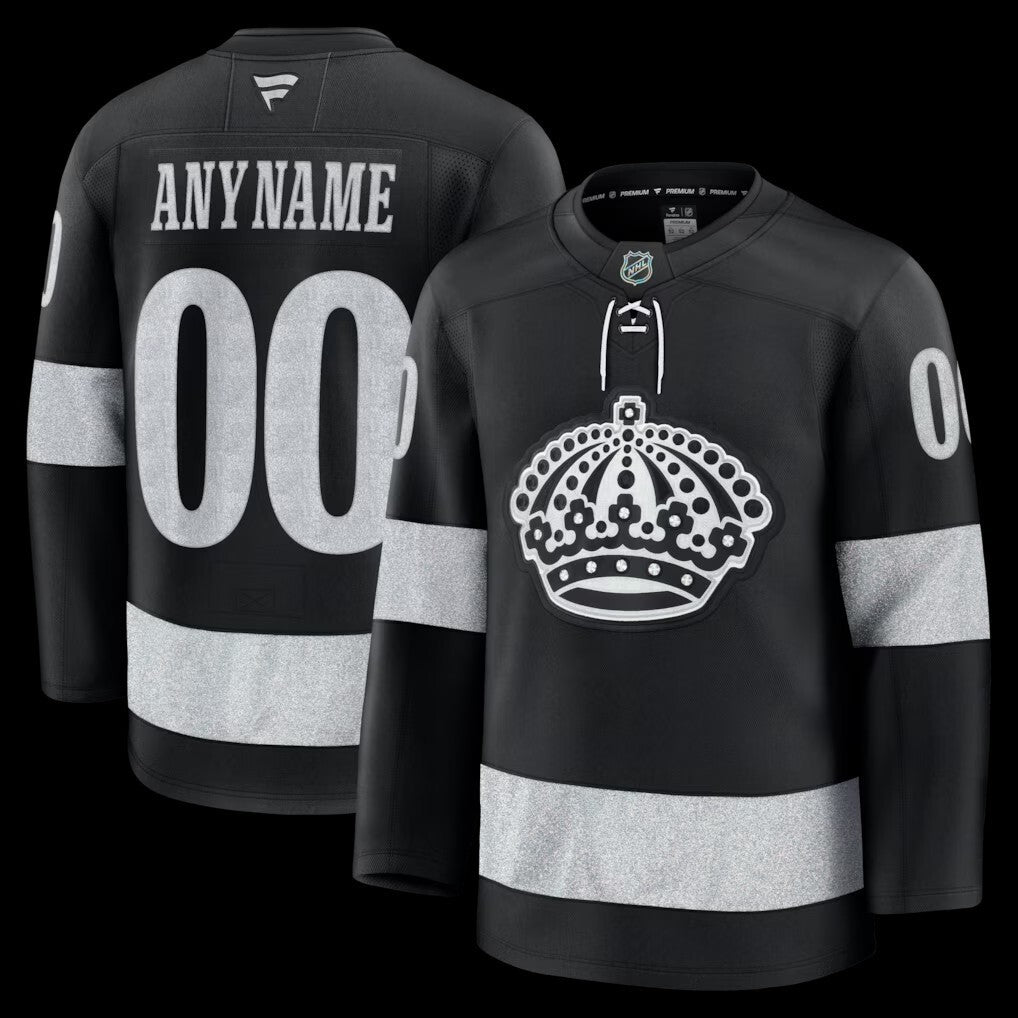 Los Angeles Kings Fanatics Alternate Premium Custom Jersey - Black Hockey Jersey hockey jersey product view 1