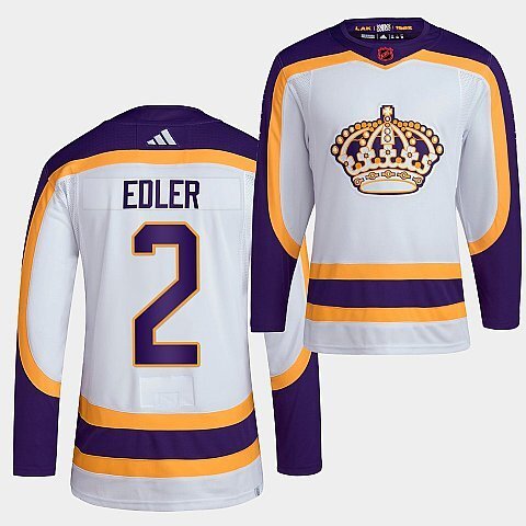 Los Angeles Kings #2 alexander-edler-2022 white-reverse-retro-2.0-authentic-primegreen-jersey hockey jersey product view 1