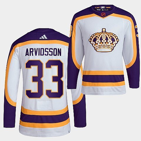 Los Angeles Kings #33 viktor-arvidsson-2022 white-reverse-retro-2.0-authentic-primegreen-jersey hockey jersey product view 1