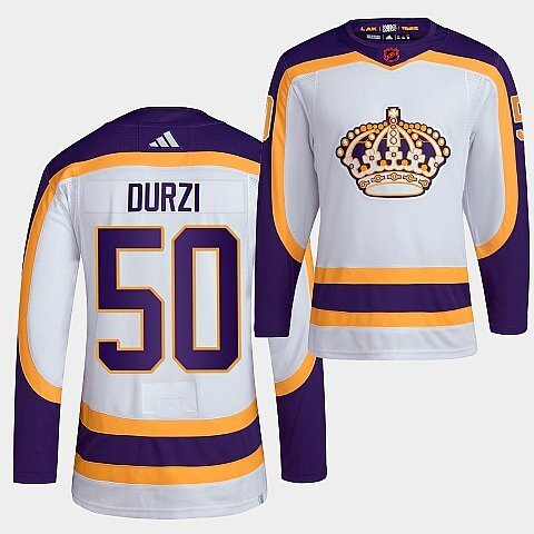 Los Angeles Kings #50 sean-durzi-2022 white-reverse-retro-2.0-authentic-primegreen-jersey Hockey Jersey hockey jersey product view 1