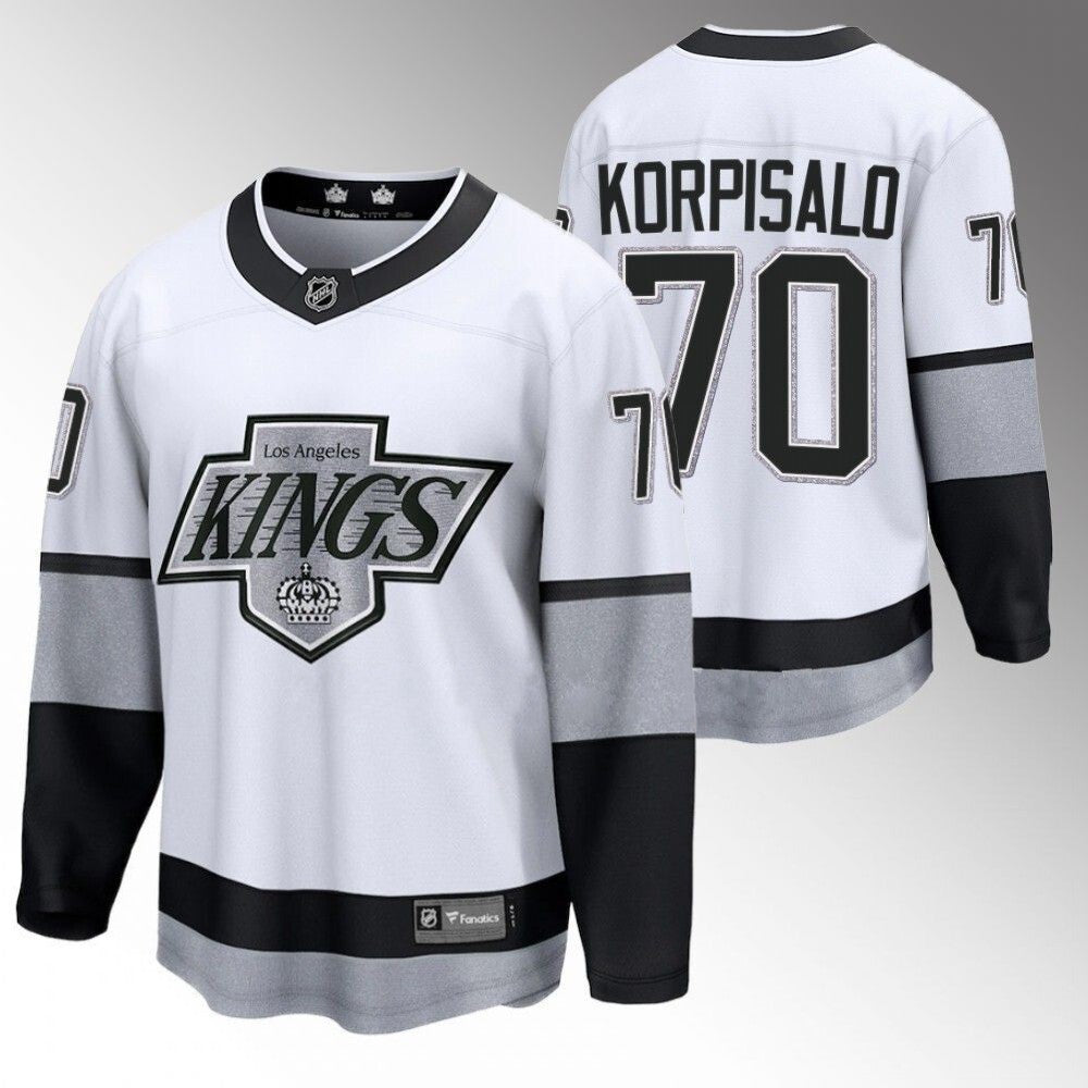 Los Angeles Kings #70 Joonas Korpisalo Alternate White Hockey Jersey hockey jersey product view 1