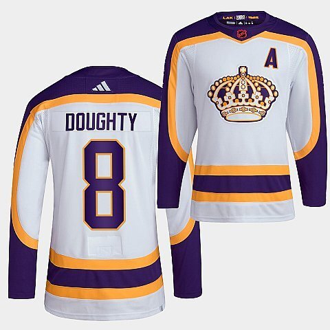 Los Angeles Kings #8 drew-doughty-2022 white-reverse-retro-2.0-authentic-primegreen-jersey hockey jersey product view 1