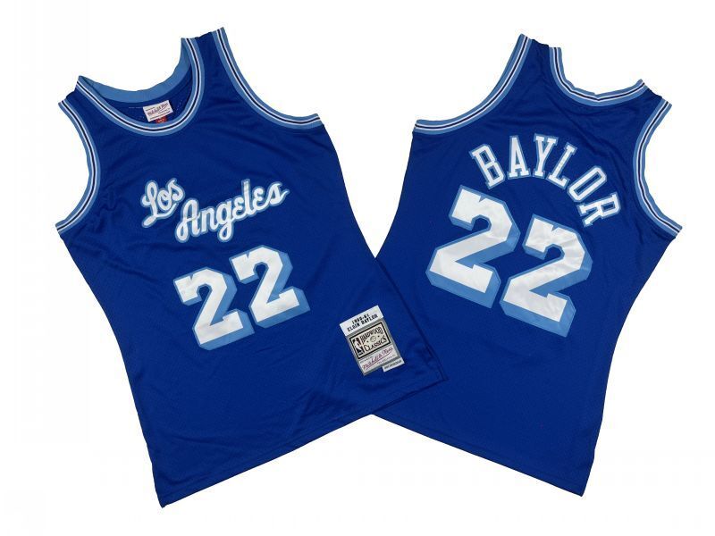 Los Angeles Lakers #22 baylor m&n jersey blue Basketball Jersey basketball jersey product view 1
