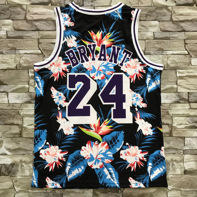 Los Angeles Lakers #24 Kobe Bryant Heat Transfer Floral Pocket Edition Jersey and Shorts Style 1 basketball jersey product view 1