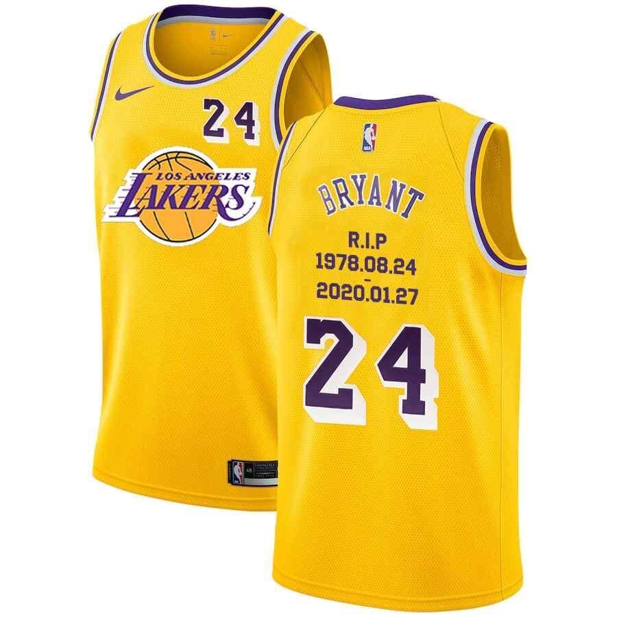 Los Angeles Lakers #24 Kobe Bryant Kobe 24 Retro Yellow 78-20 Edition XS-XXL Basketball Jersey basketball jersey product view 1