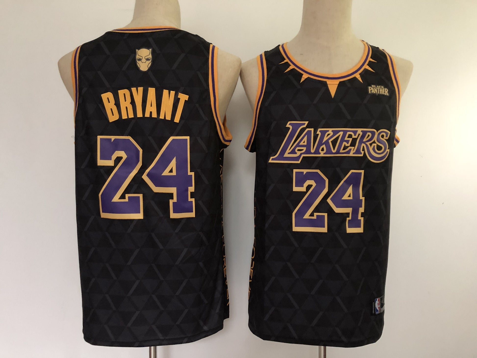 Los Angeles Lakers #24 Kobe Bryant Kobe Collaboration Panthers Football Jersey football jersey product view 1