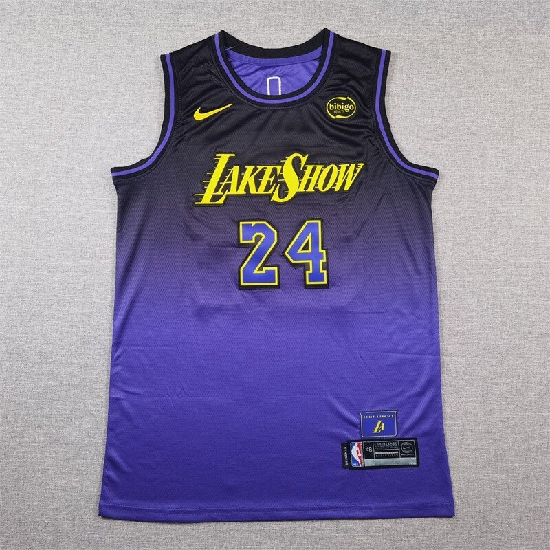Los Angeles Lakers #24 Kobe Bryant Lakers 24 New Purple City s-xxl Style 2 Basketball Jersey basketball jersey product view 1