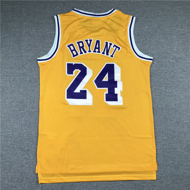 Los Angeles Lakers #24 Kobe Bryant Lakers 24 Yellow Gold Logo Style 1 Basketball Jersey basketball jersey product view 1