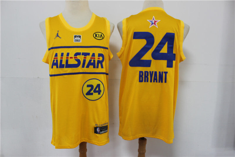Los Angeles Lakers #24 Kobe Bryant Lakers 24 # 20-21 Season All-Star Yellow Jersey -- With Logo basketball jersey product view 1