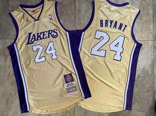 Los Angeles Lakers #24 Kobe Bryant Lakers 24 # Kobe 2020 Edition Gold Embroidered Jersey Basketball Jersey basketball jersey product view 1
