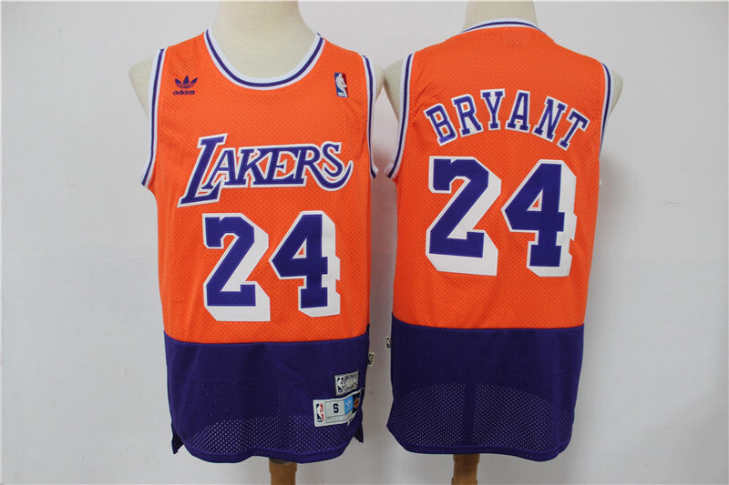 Los Angeles Lakers #24 Kobe Bryant Lakers 24 # Orange Red Retro Edition Basketball Jersey basketball jersey product view 1