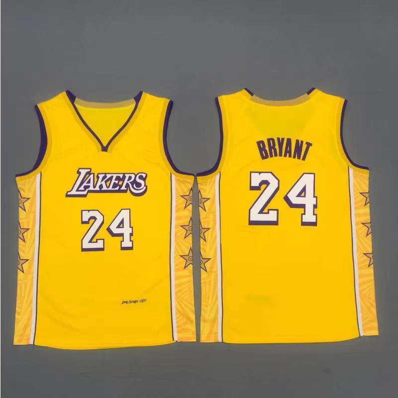 Los Angeles Lakers #24 Kobe Bryant NBA Lakers 24# Kobe City Edition Yellow Jersey Basketball Jersey basketball jersey product view 1