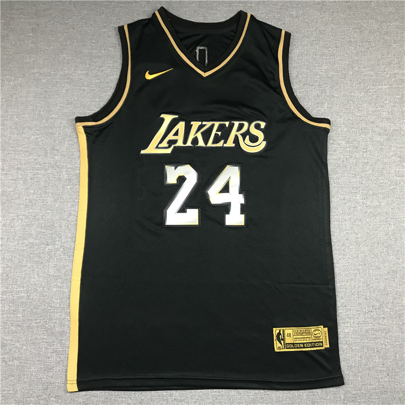 Los Angeles Lakers #24 Kobe Bryant New Lakers 24 Black Gold Style 2 Basketball Jersey basketball jersey product view 1