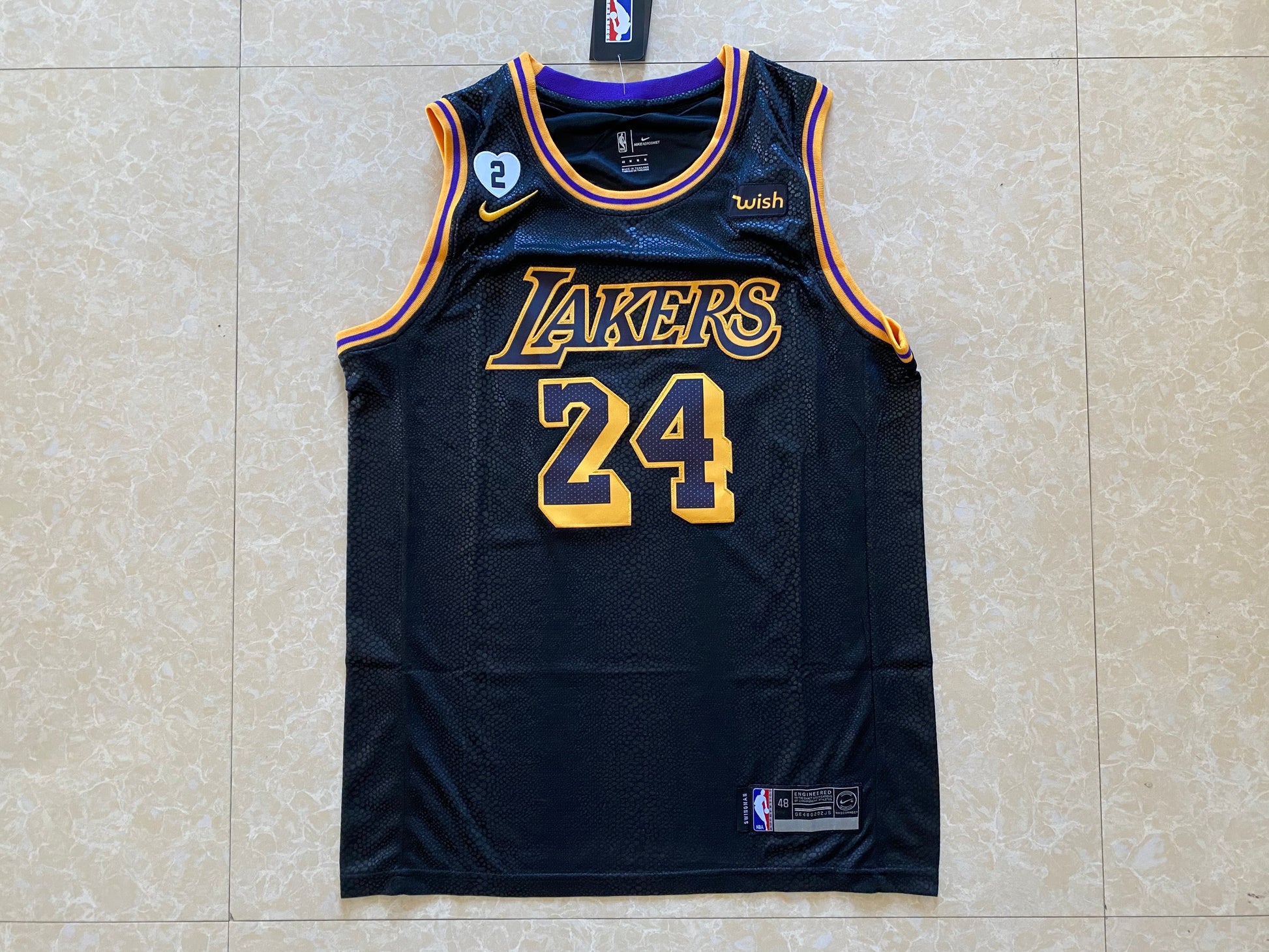 Los Angeles Lakers #24 Kobe Bryant New Lakers 24 # City Edition Kobe Black Style 2 Basketball Jersey basketball jersey product view 1