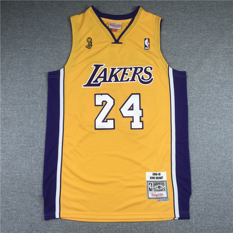 Los Angeles Lakers #24 kobe Bryant Lakers 24 Edition 2008-09 Yellow Style 2 Basketball Jersey basketball jersey product view 1