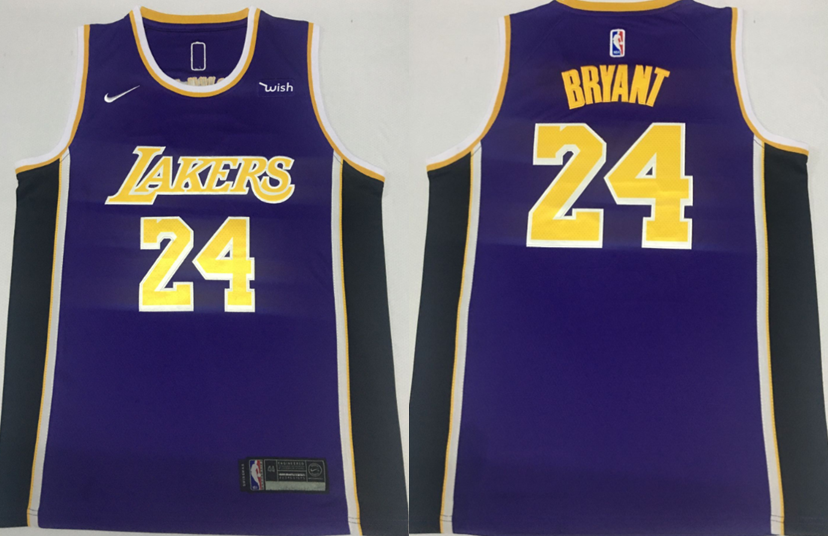 Los Angeles Lakers #24 kobe Bryant Lakers 24 Purple Basketball Jersey basketball jersey product view 1