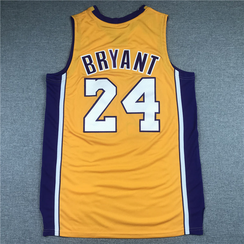 Los Angeles Lakers #24 kobe Bryant Lakers 24 Yellow V Collar 2006-07 Retro Logo Style 1 Basketball Jersey basketball jersey product view 1