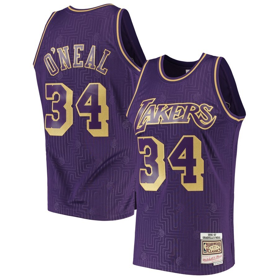 Los Angeles Lakers #34 Lakers 34 # O'Neal Edition Purple Jersey Basketball Jersey basketball jersey product view 1