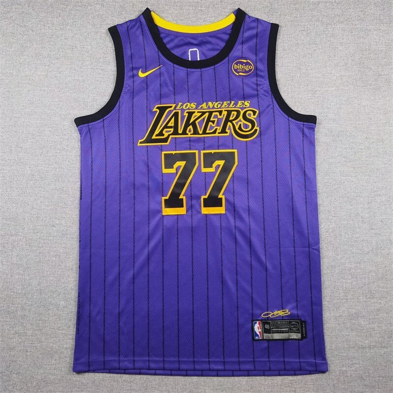 Los Angeles Lakers #77 Luka Dončić Lakers 77 Purple Style 2 Basketball Jersey basketball jersey product view 1