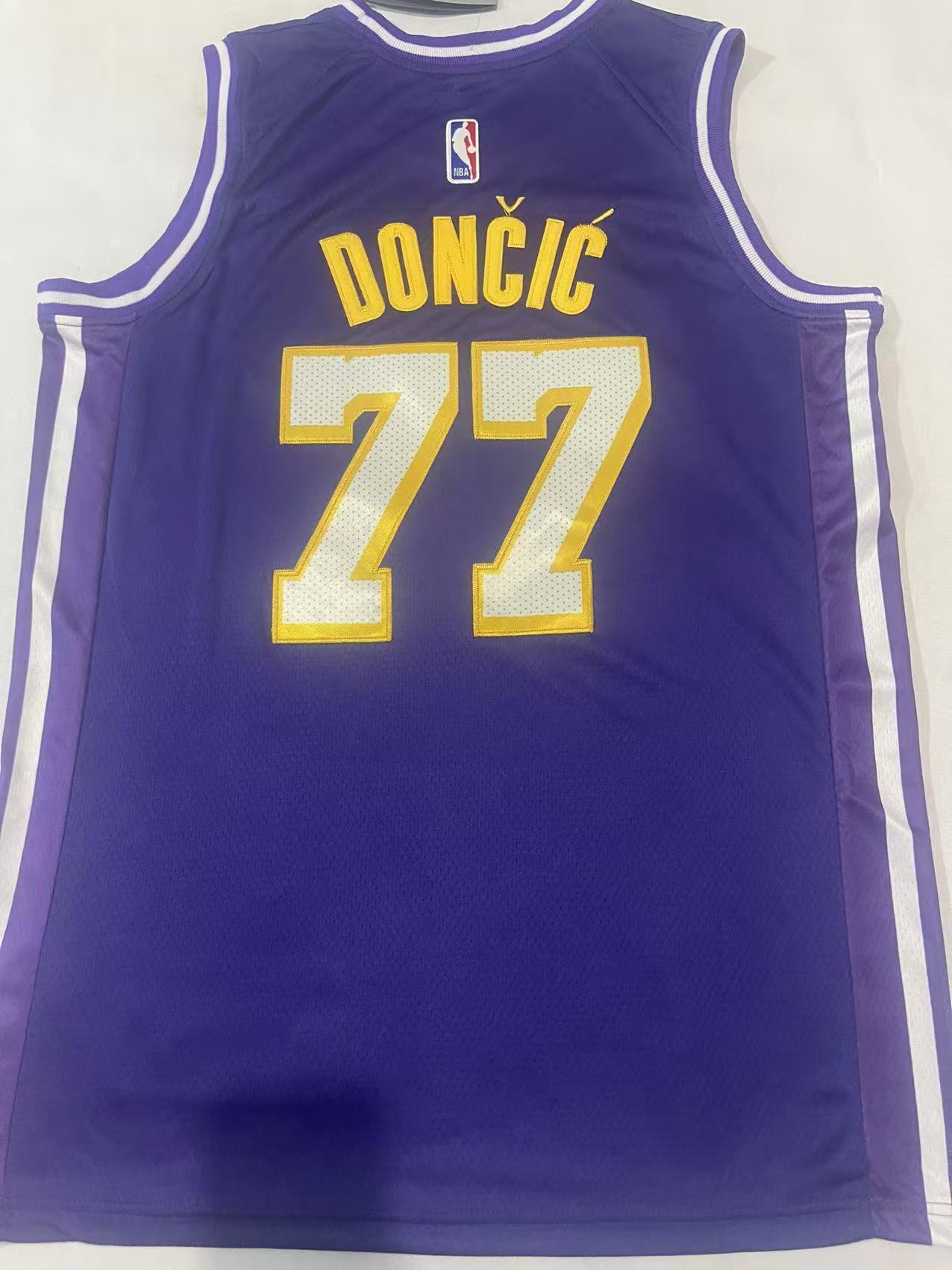 Los Angeles Lakers #77 Luka Dončić Lakers 77 # Purple Style 3 Basketball Jersey basketball jersey product view 1