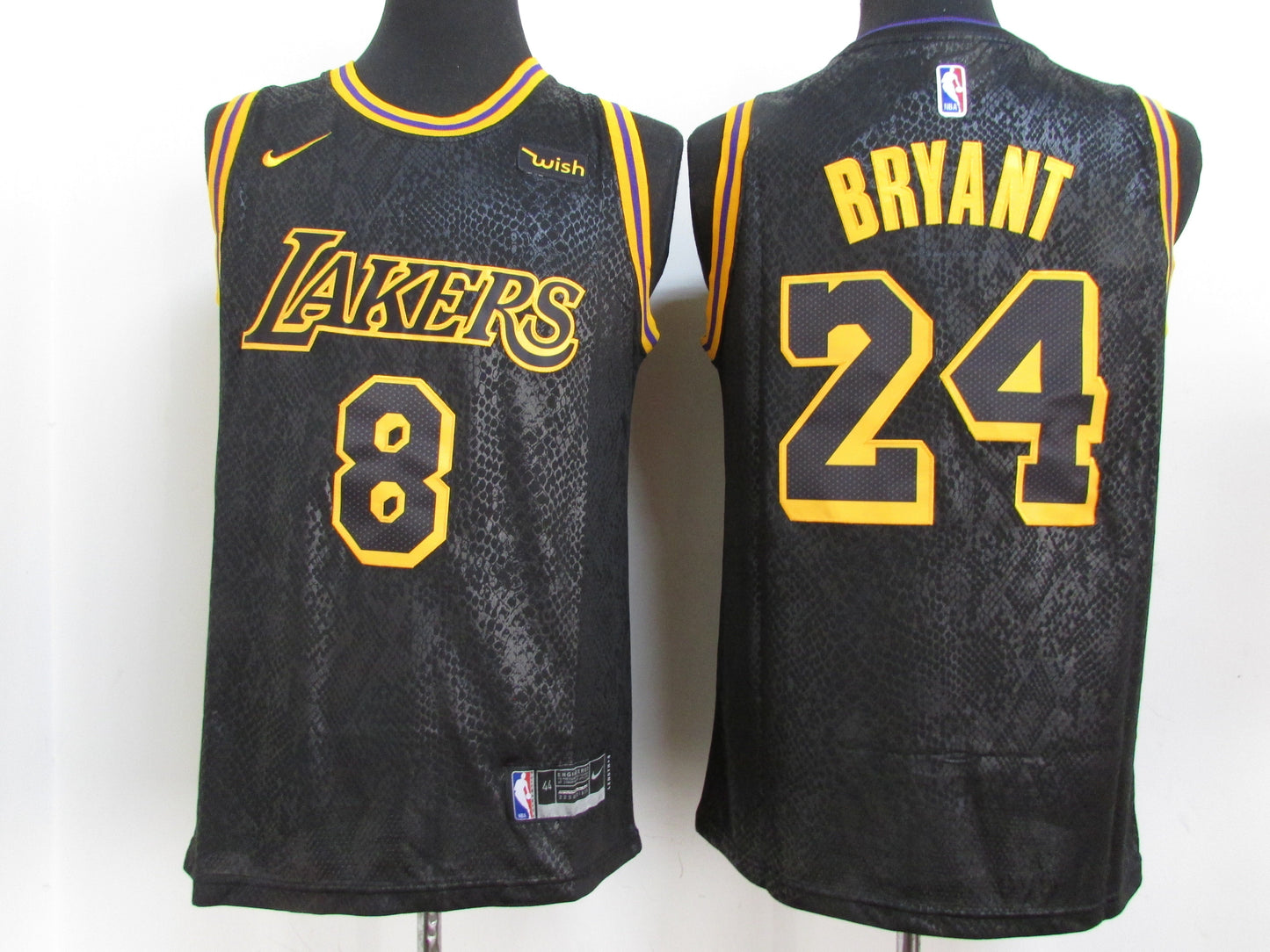 Los Angeles Lakers #8 24 Kobe Bryant New Lakers Front 8 # Back 24 # City Edition Kobe Black basketball jersey product view 1