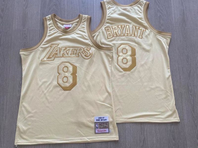 Los Angeles Lakers #8 Kobe Bryant 1996-97 authentic jersey gold mitchell&ness Lakers 8 # Kobe 1996-97 Retro Gold Jersey basketball jersey product view 1