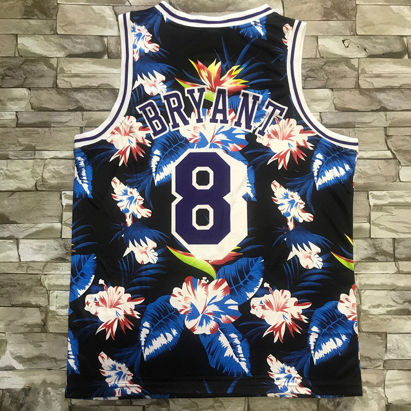 Los Angeles Lakers #8 Kobe Bryant Heat Transfer Floral Pocket Edition Jersey and Shorts Style 2 basketball jersey product view 1