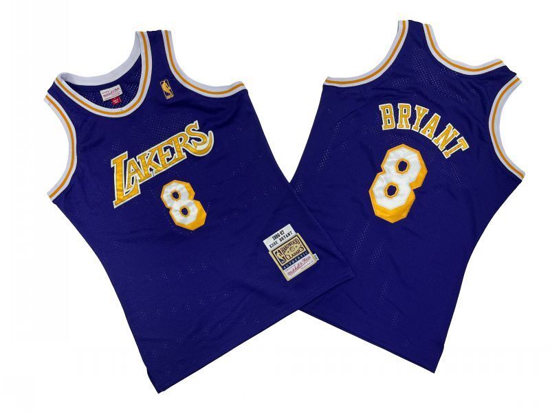 Los Angeles Lakers #8 Kobe Bryant Lakers 8 # Purple 96-97 Season Mitchell Retro Jersey -- Kobe Style 2 basketball jersey product view 1