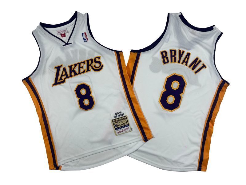 Los Angeles Lakers #8 Kobe Bryant Lakers 8 # White 03-04 Season Mitchell Retro Jersey -- Kobe Style 2 basketball jersey product view 1
