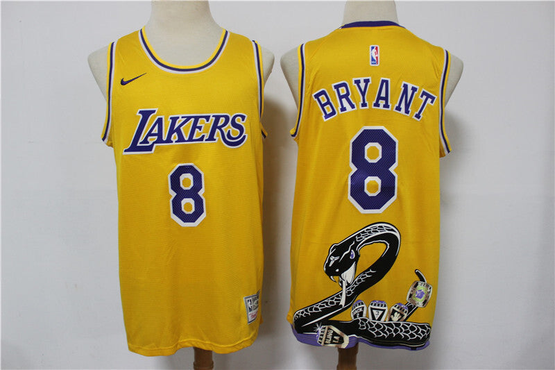 Los Angeles Lakers #8 Kobe Bryant Lakers 8 # Yellow Limited Edition Jersey Basketball Jersey basketball jersey product view 1