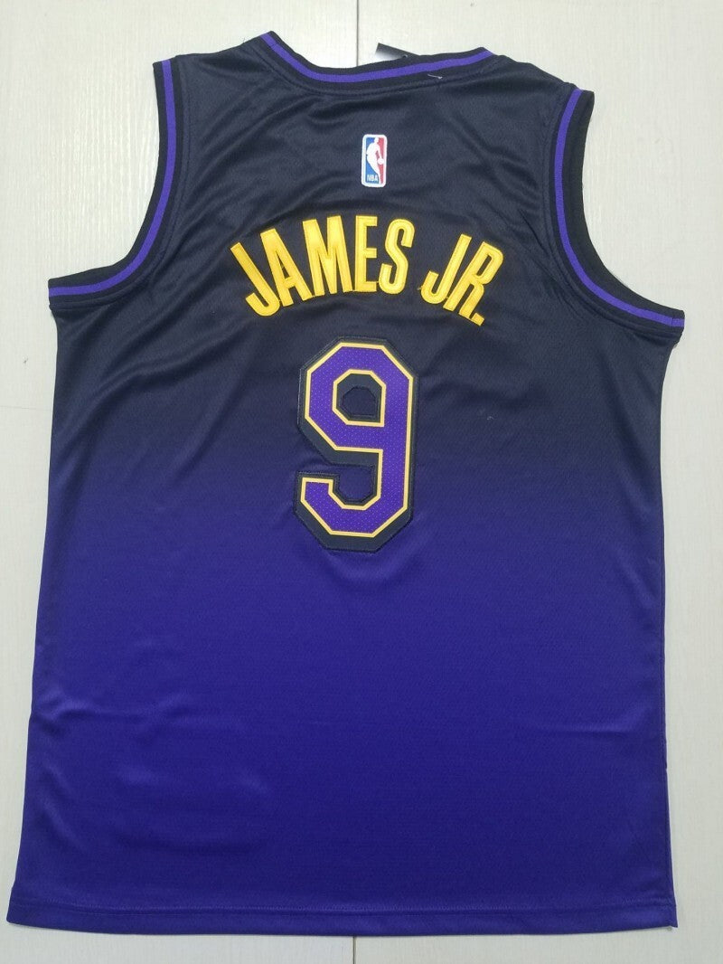 Los Angeles Lakers #9 Bronny James Jr. Lakers 9 Purple City Edition s-xxl Style 1 Basketball Jersey basketball jersey product view 1