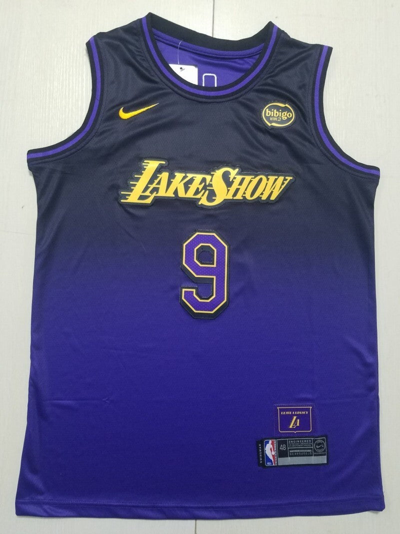 Los Angeles Lakers #9 Bronny James Jr. Lakers 9 Purple City Edition s-xxl Style 2 Basketball Jersey basketball jersey product view 1