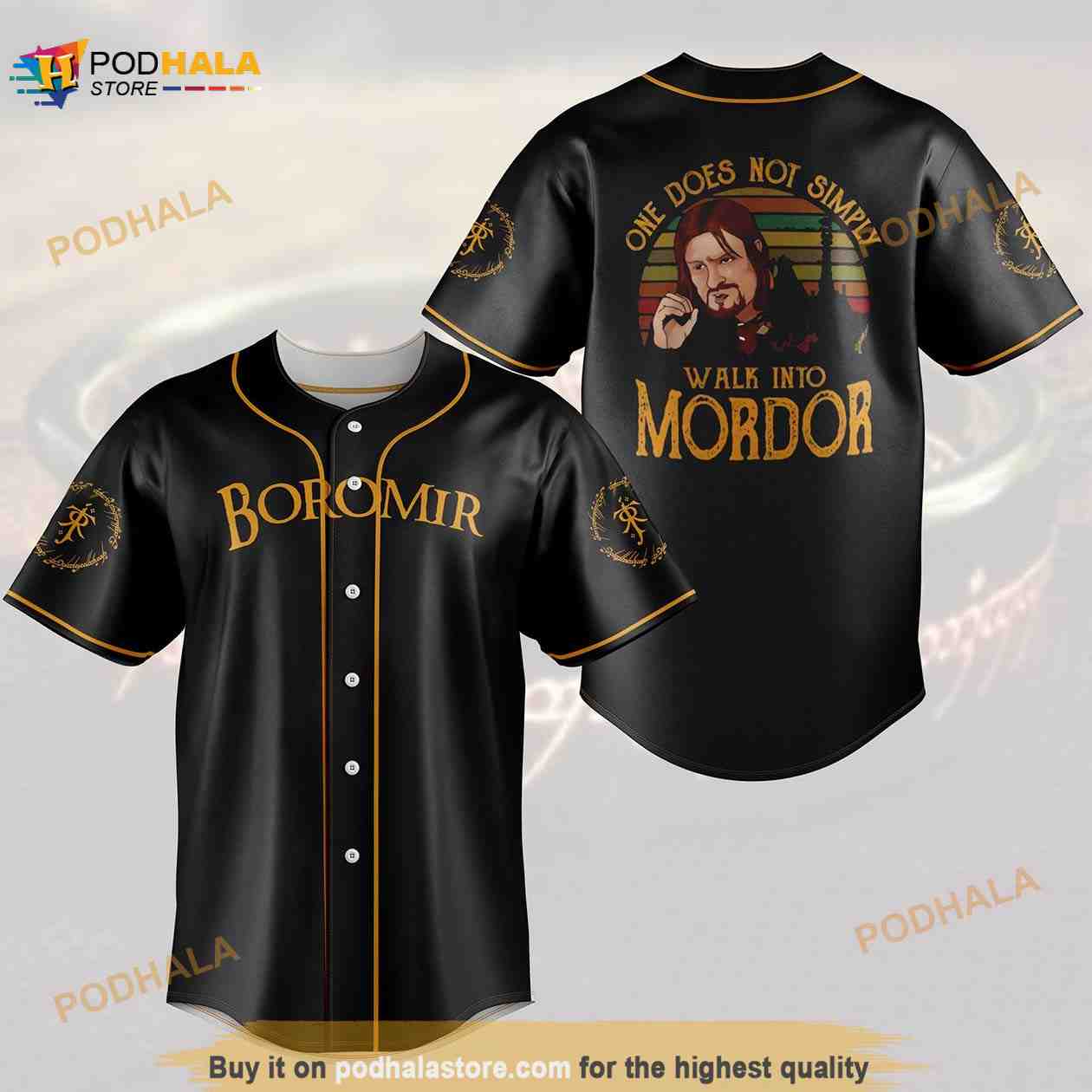 Lotr One Does Not Simply Walk Into Morder 3D Baseball Jersey baseball jersey product view 1