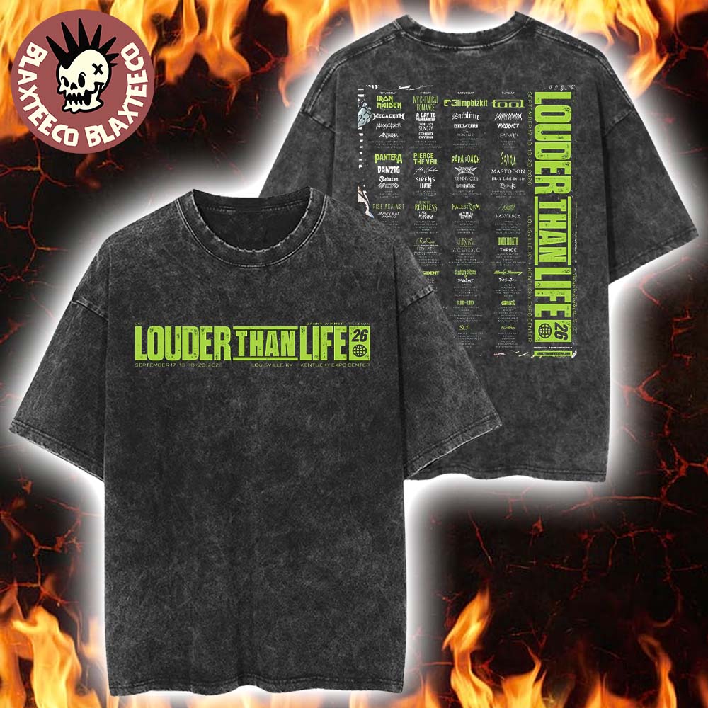 Louder Than Life 2026 Full Lineup For Festival In Louisville Kentucky At Kentucky Expo Center On September 17 18 19 20 2026 Retro Washed Tee - T-Shirt, Sweatshirt, Hoodie