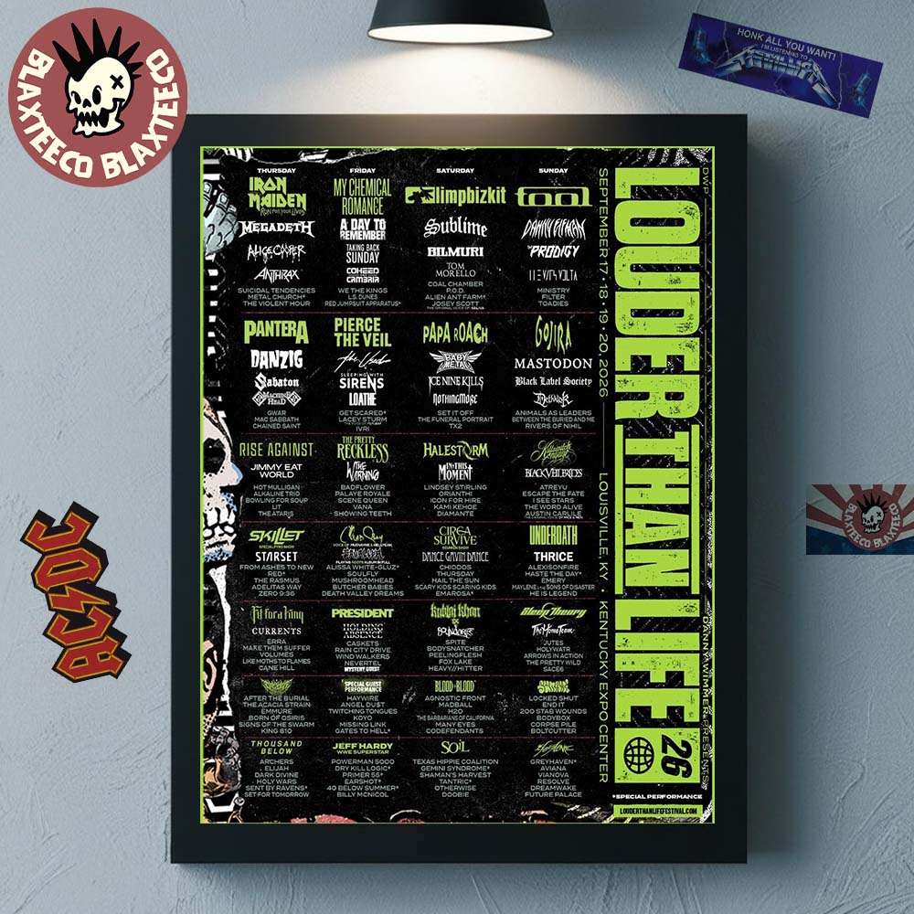 Louder Than Life 2026 Full Lineup Poster For Festival In Louisville Kentucky At Kentucky Expo Center On September 17 18 19 20 2026 Poster Canvas - T-Shirt, Sweatshirt, Hoodie