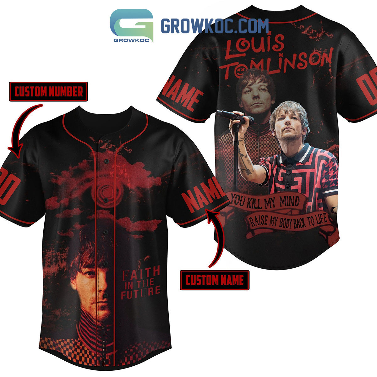 Louis Tomlinson Faith In The Future Personalized Baseball Jersey baseball jersey product view 1