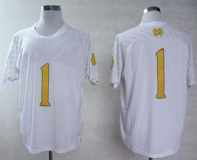 Louis Nix III #1 White College Football Jersey football jersey product view 1