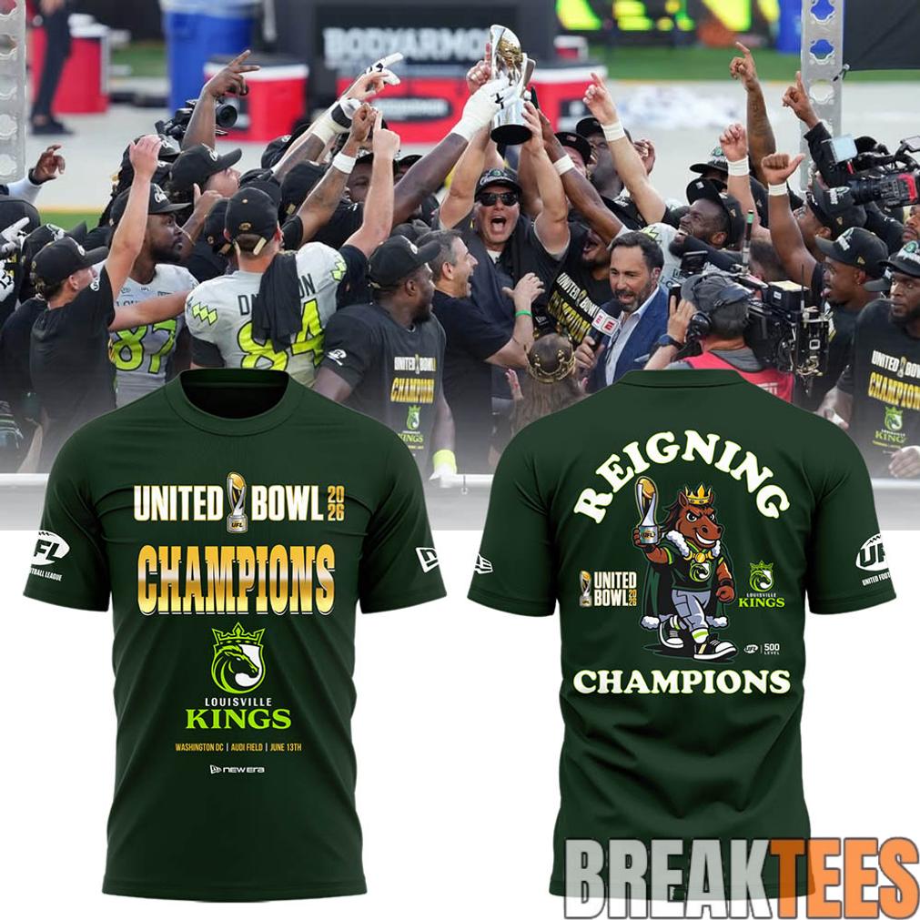 Louisville Kings 2026 United Bowl CHAMPIONS Special Edition 3D T-Shirt Unisex T-shirt, Sweatshirt, Hoodie, Long Sleeve Tee - T-Shirt, Sweatshirt, Hoodie