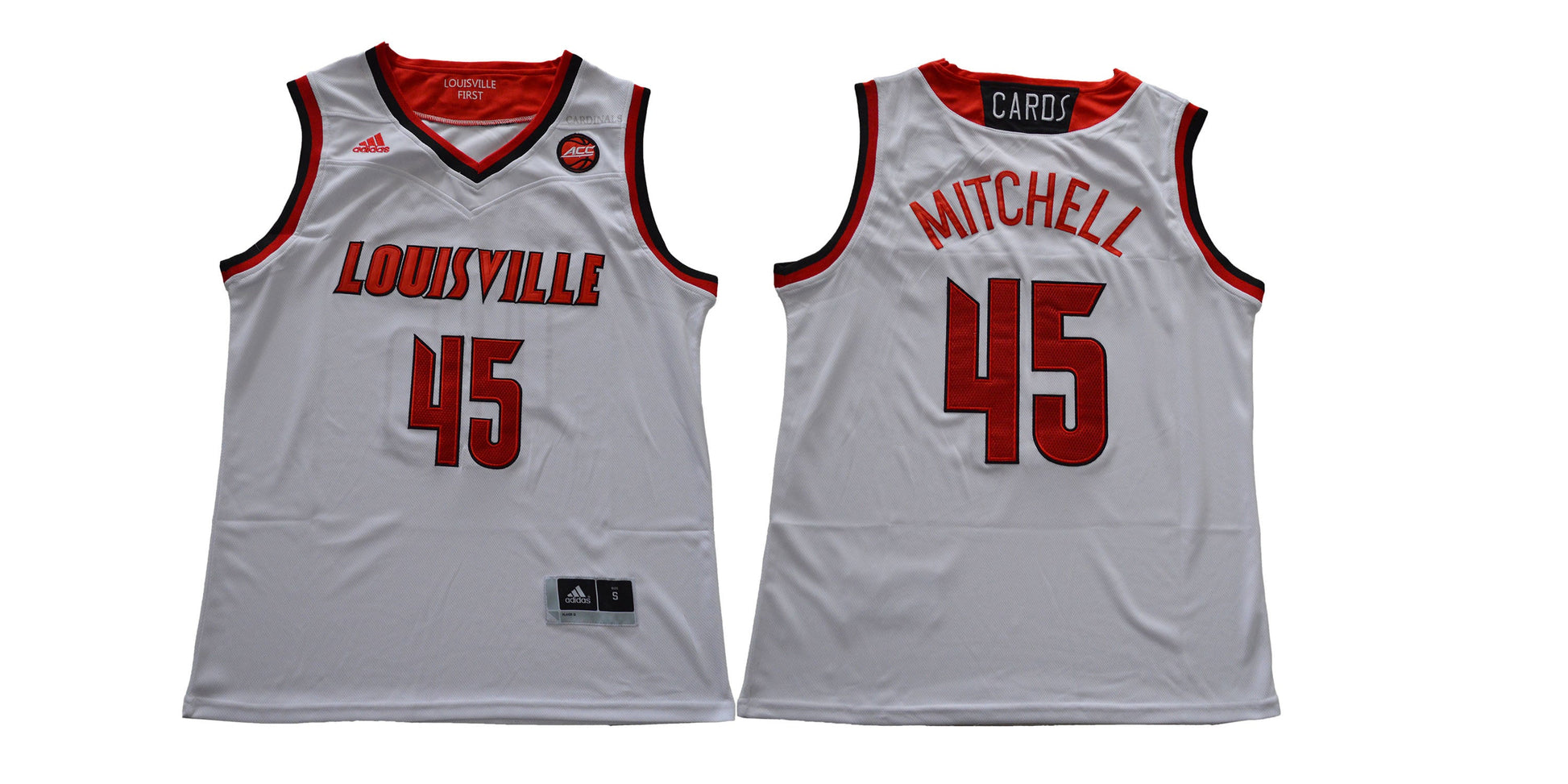Louisville Cardinals 45 White Basketball College Football Jersey football jersey product view 1