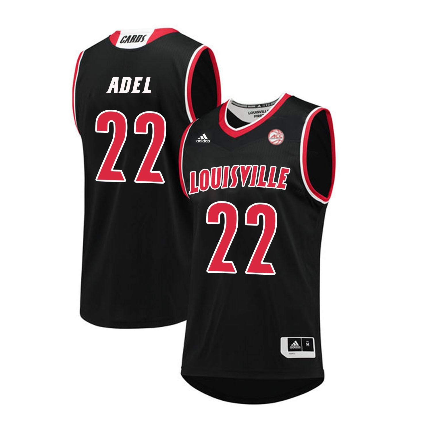 Louisville Cardinals Adel 22 Black College Football Jersey football jersey product view 1