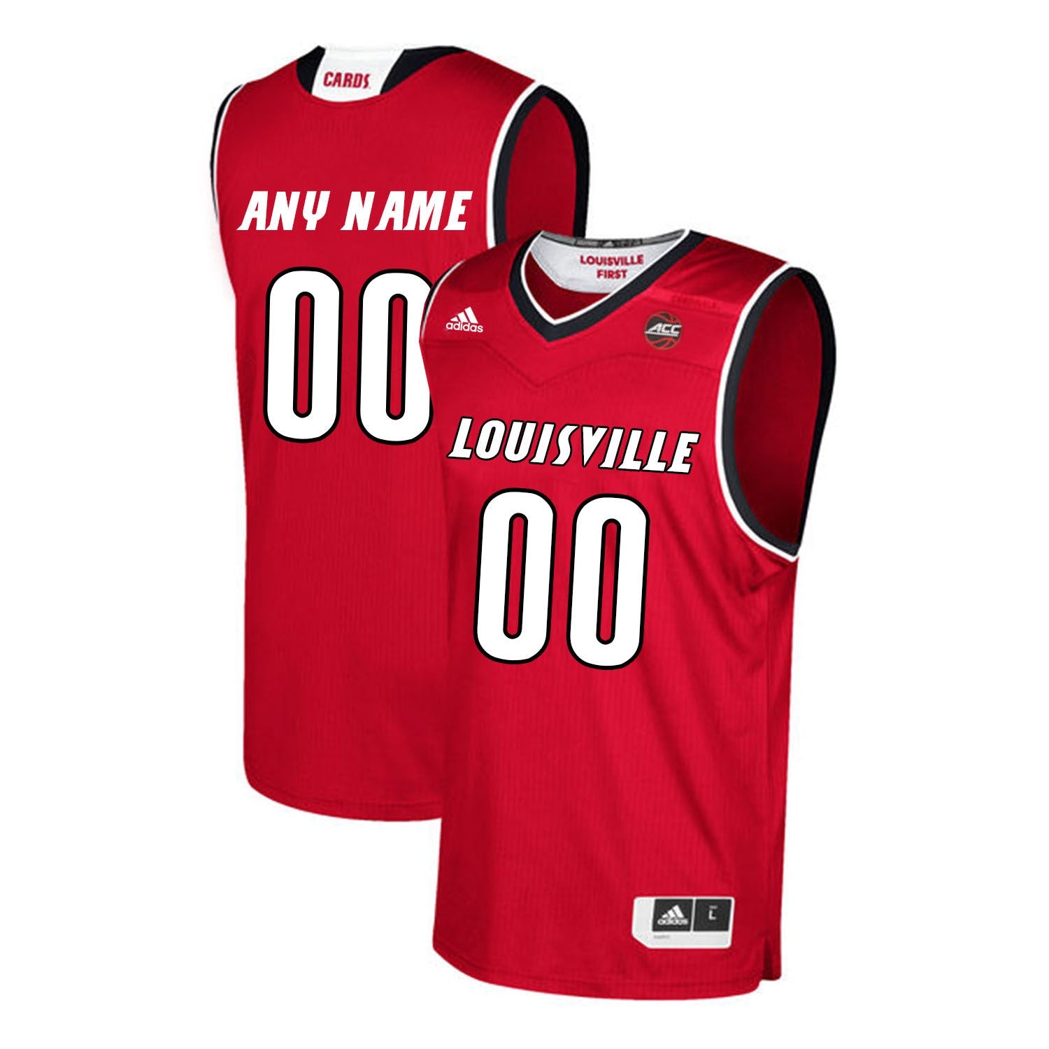 Louisville Cardinals Any Name 00 Red College Football Jersey football jersey product view 1