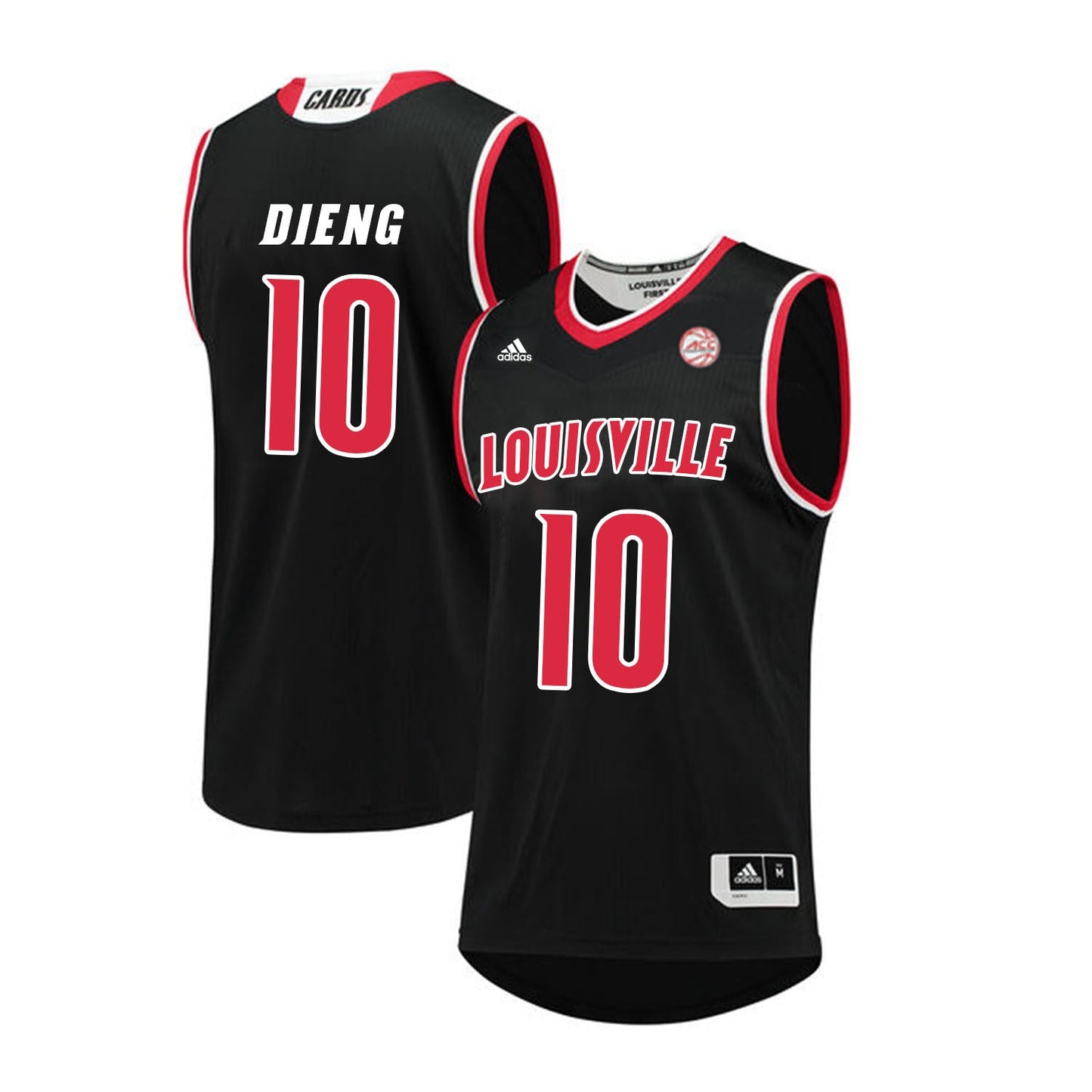 Louisville Cardinals Dieng 10 Black College Football Jersey football jersey product view 1