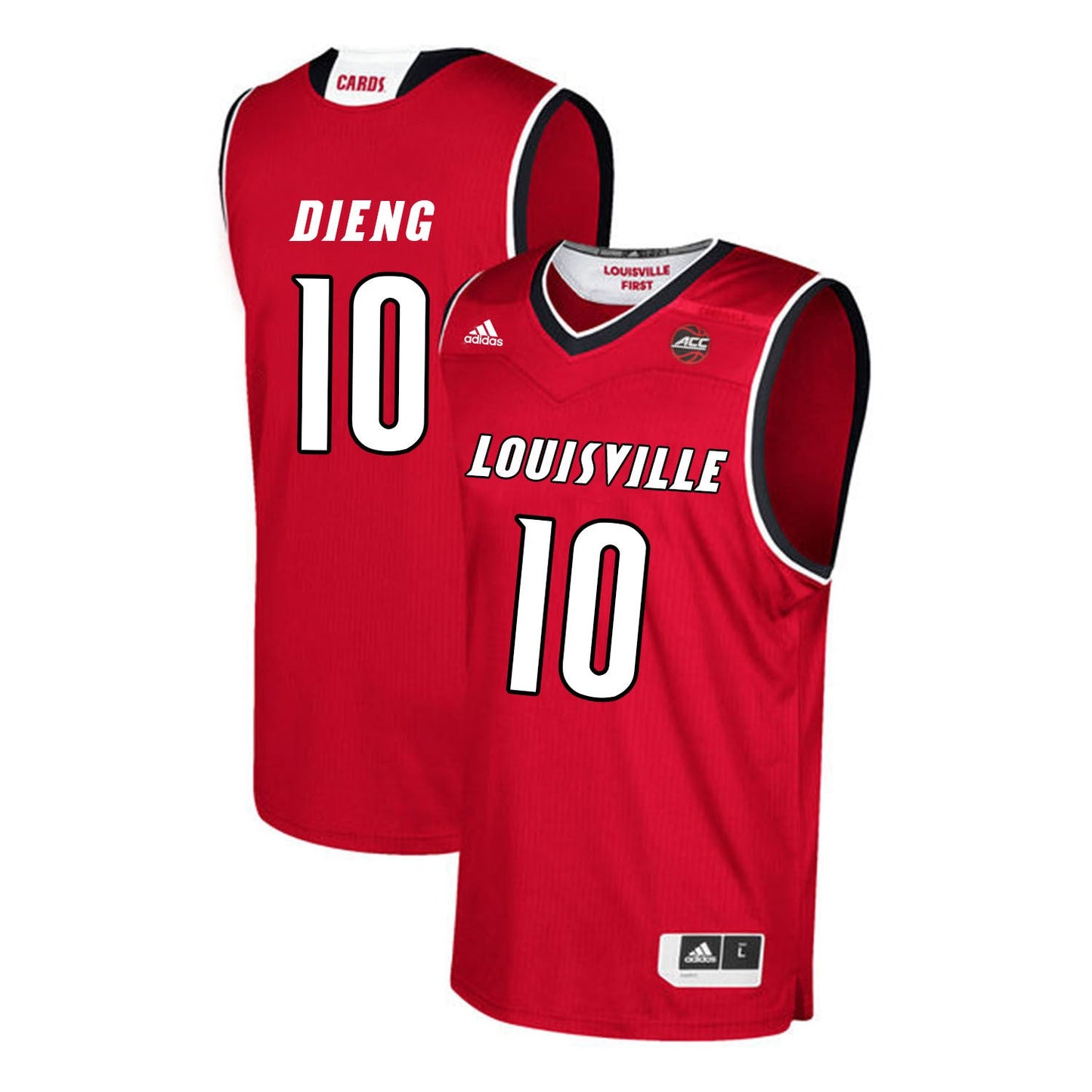 Louisville Cardinals Dieng 10 Red College Football Jersey football jersey product view 1
