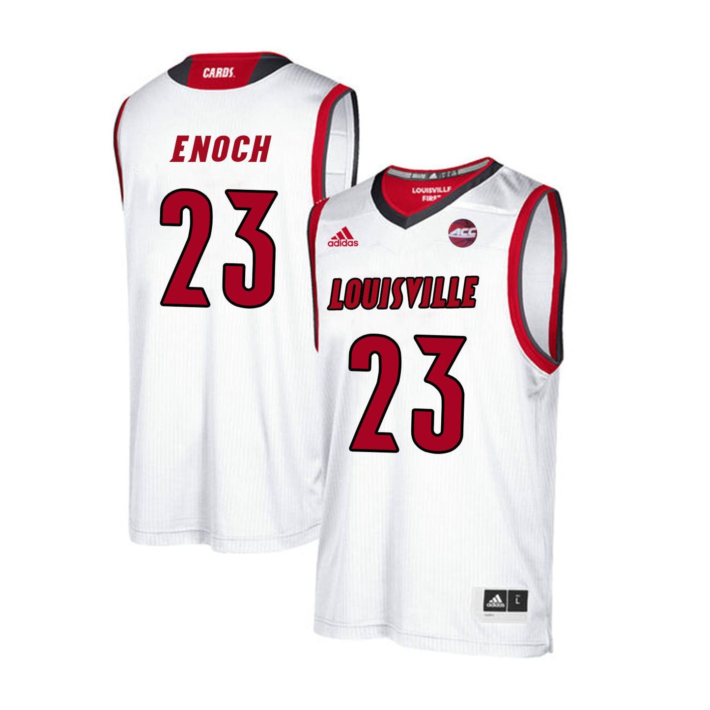 Louisville Cardinals Enoch 23 White College Football Jersey football jersey product view 1