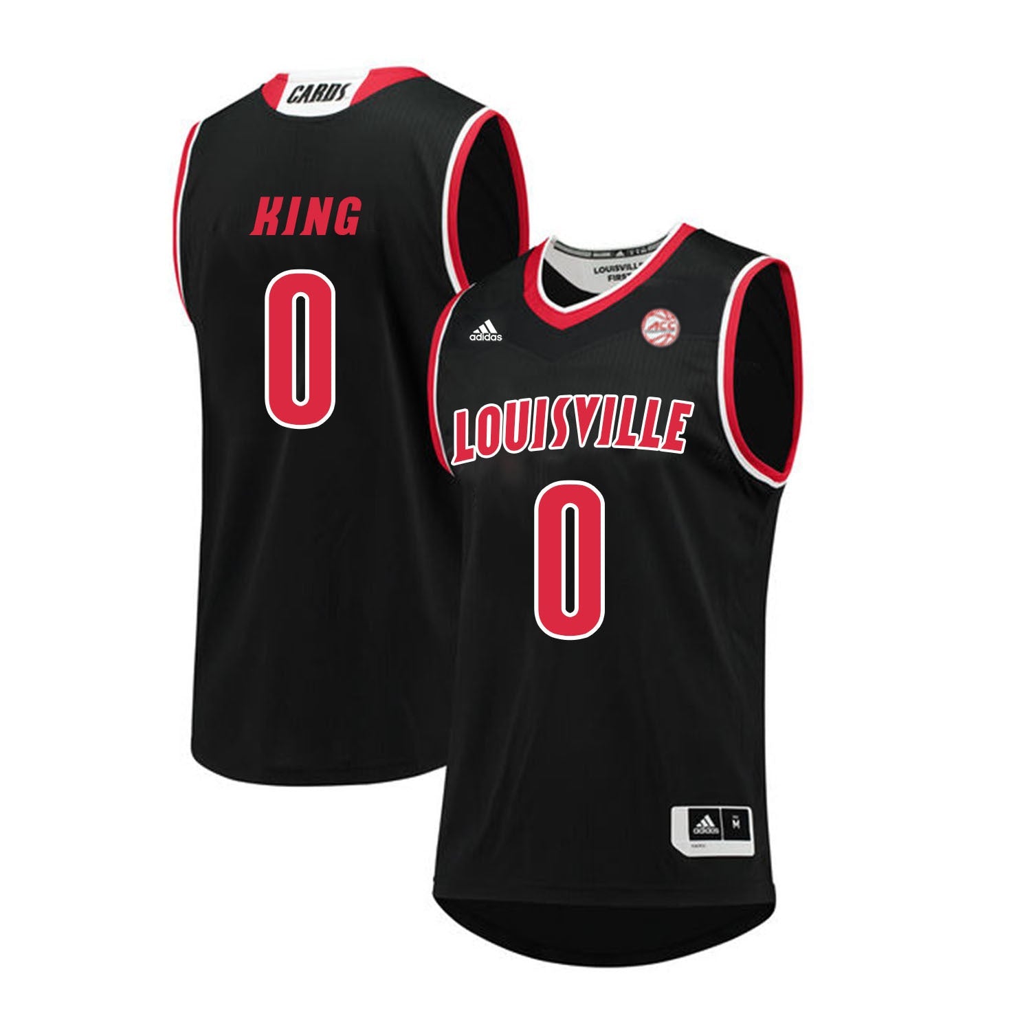 Louisville Cardinals King 0 Black College Football Jersey football jersey product view 1