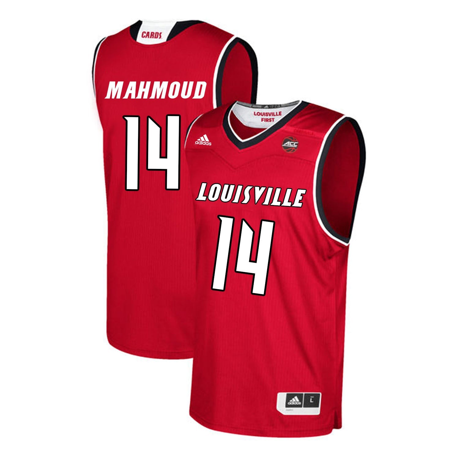 Louisville Cardinals Mahmoud 14 Red College Football Jersey football jersey product view 1