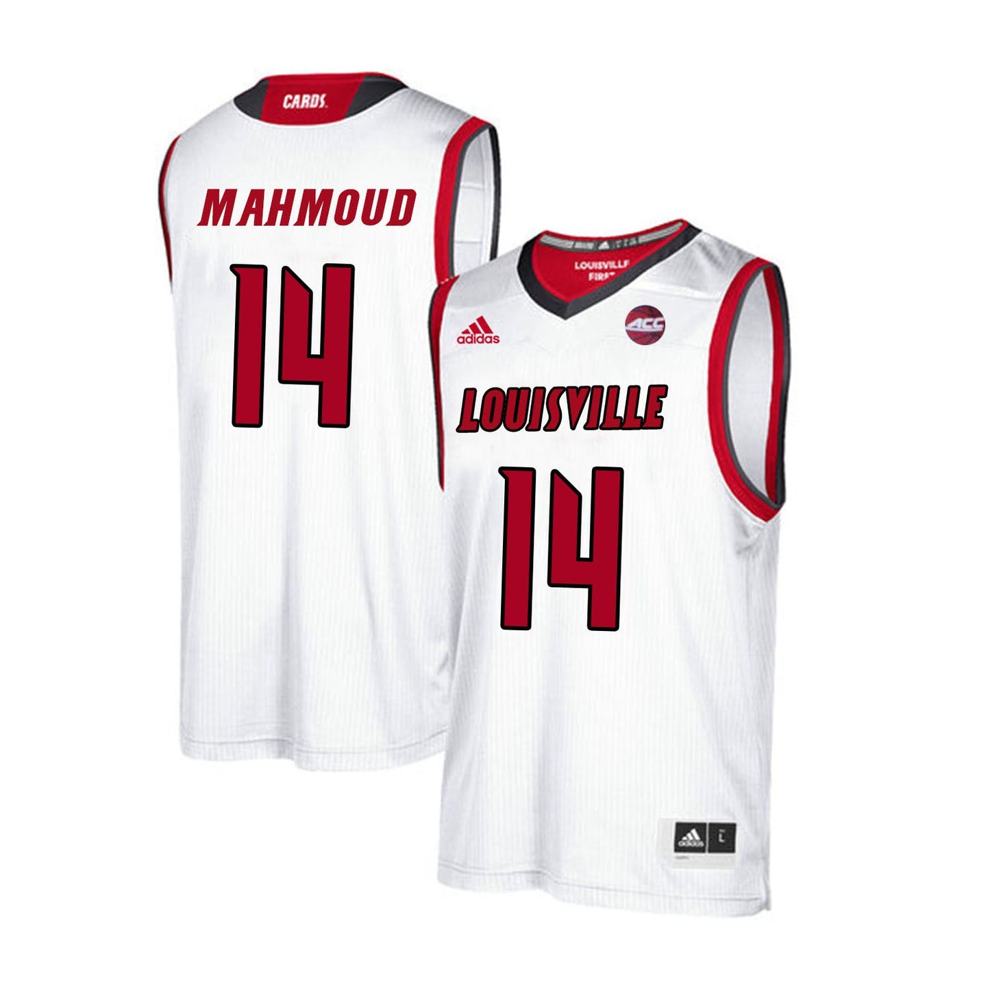 Louisville Cardinals Mahmoud 14 White College Football Jersey football jersey product view 1