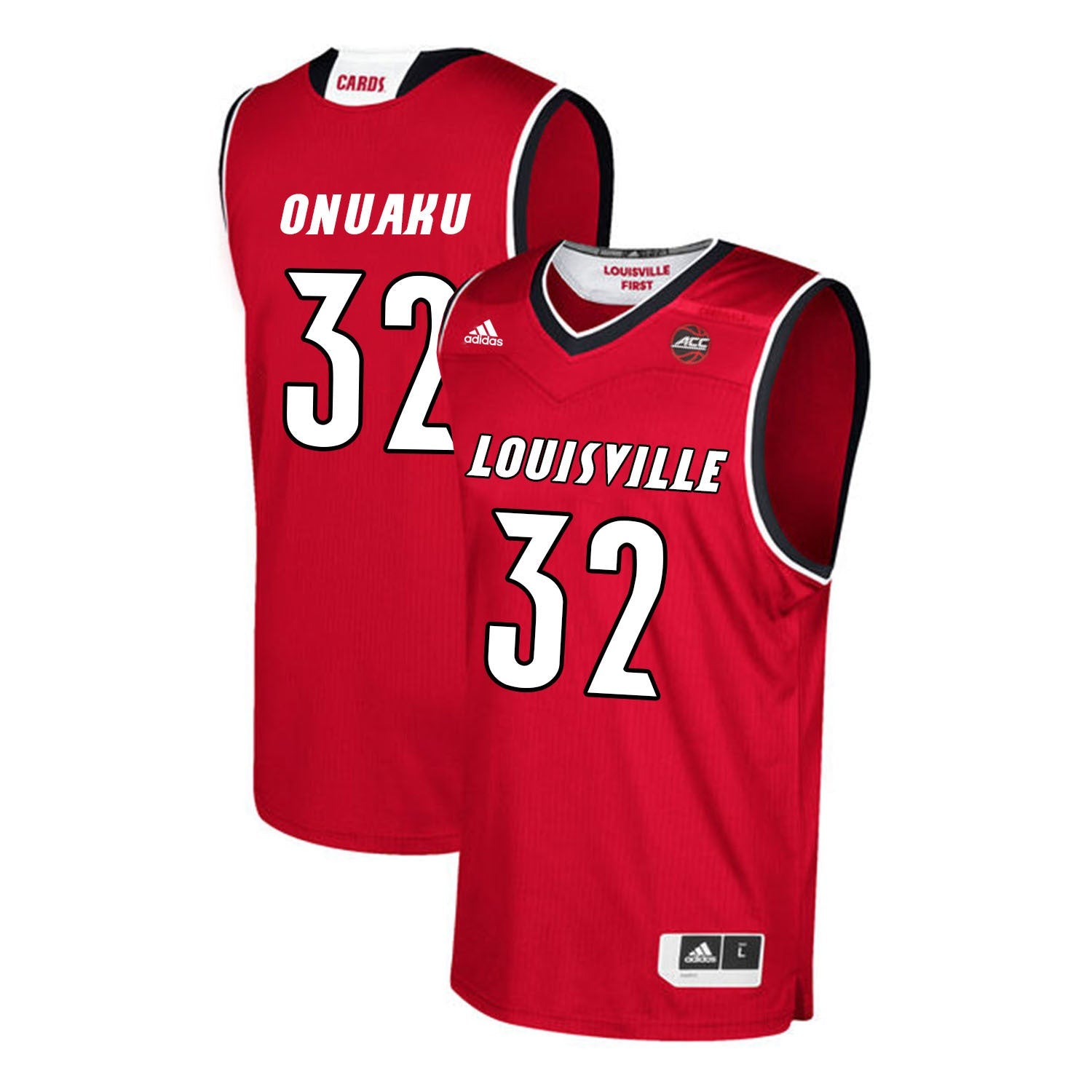Louisville Cardinals Onuaku 32 Red College Football Jersey football jersey product view 1