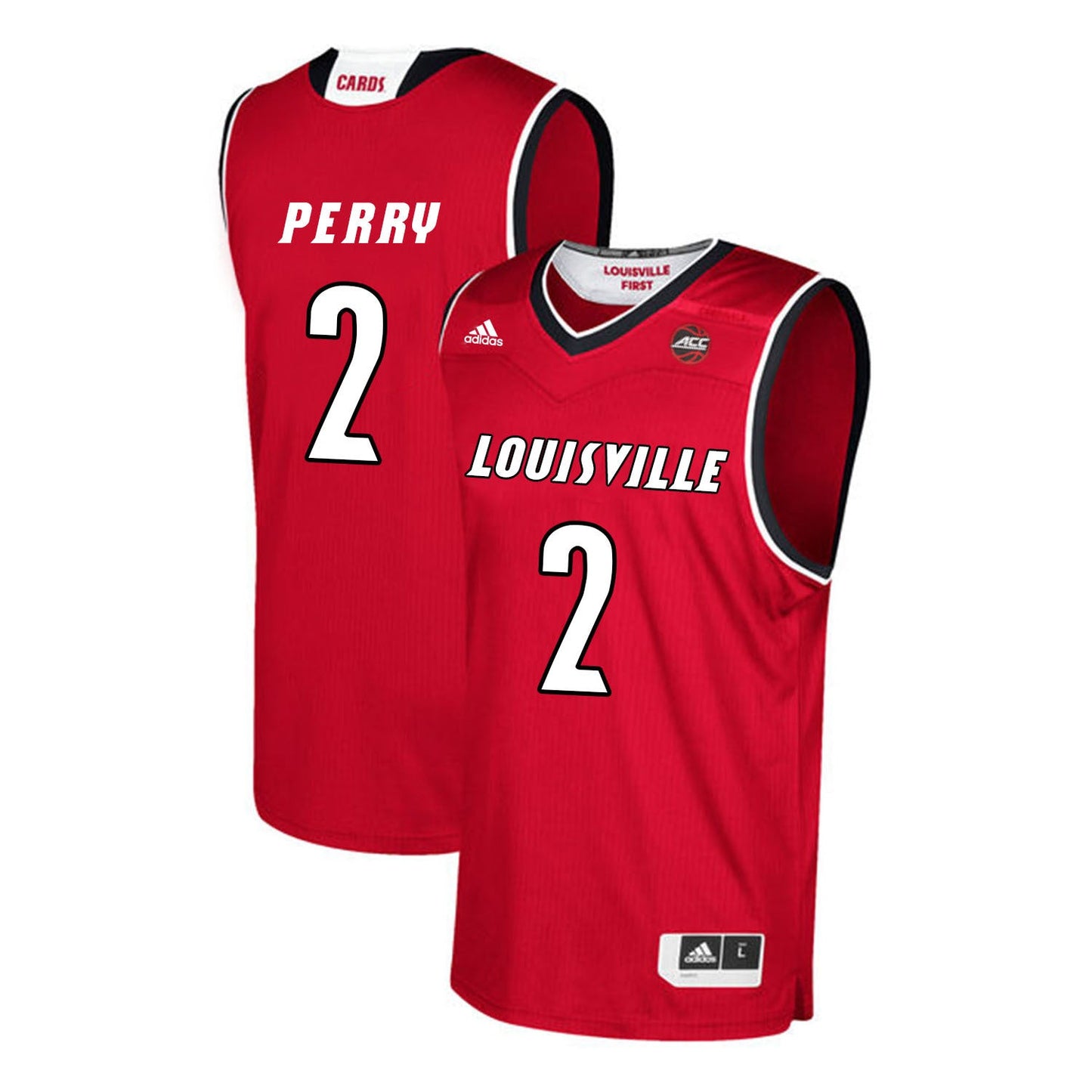 Louisville Cardinals Perry 2 Red College Football Jersey football jersey product view 1